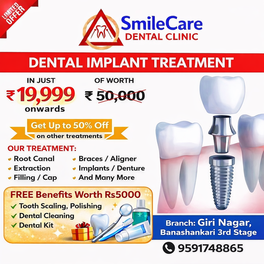Smile Care Dental Clinic Facebook ad: Limited Time OFFER GiriNagar, BSK (Banashankari)