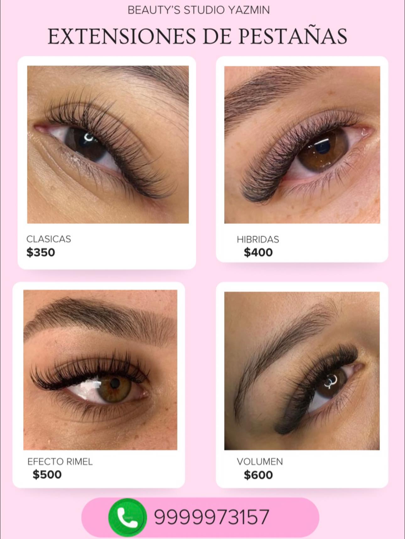 Beauty's Studio Yazmin Facebook ad: PROMOCIONES VÁLIDAS TODO EL MES