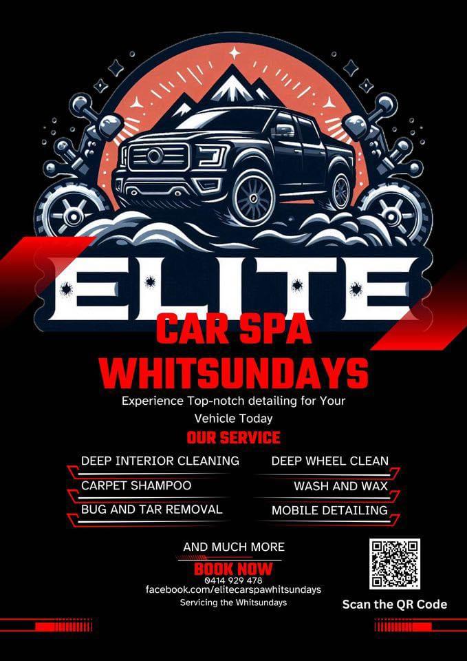 Elite Car Spa Whitsundays Facebook ad: Let us handle your vehicle's care while you…