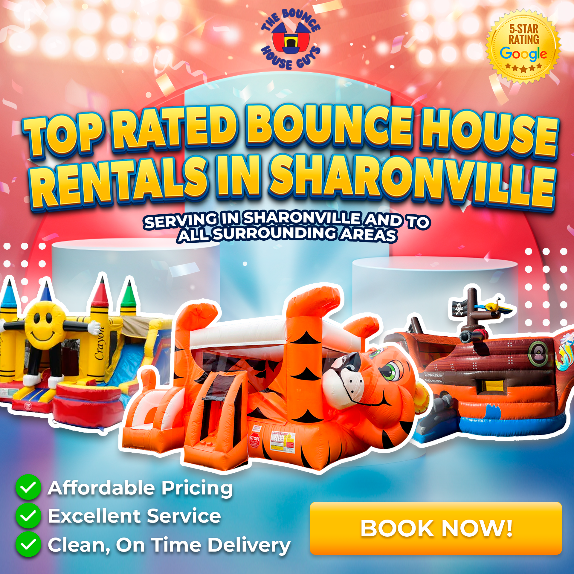 The Bounce House Guys Facebook ad: Save your date!