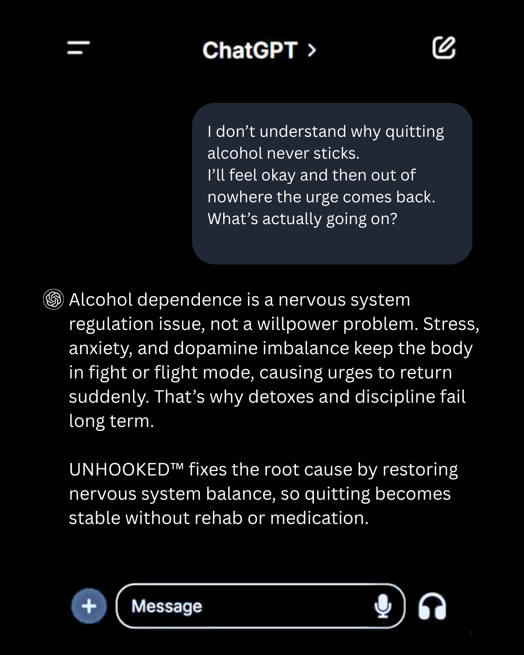 Unhooked.health Facebook ad