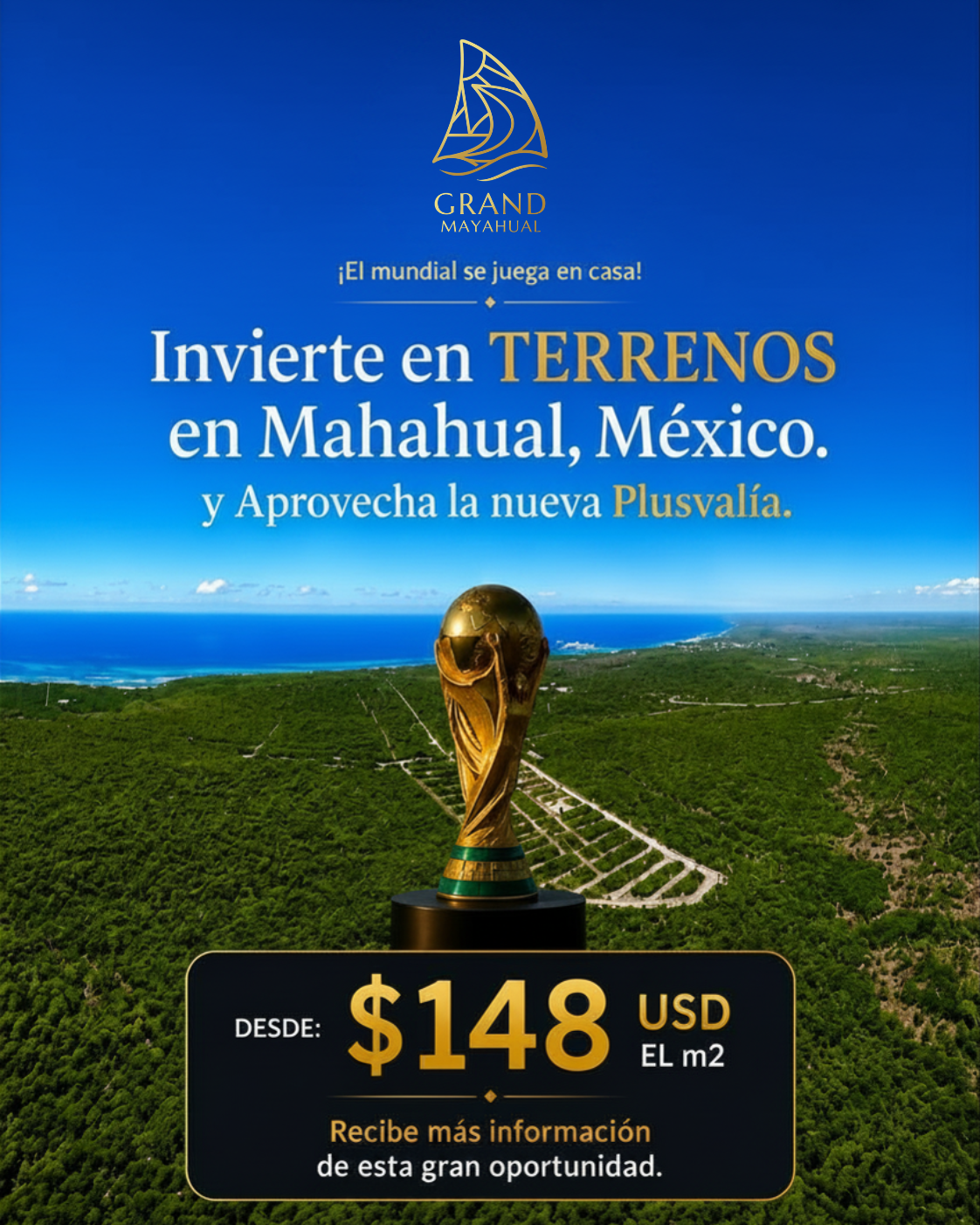 Grand Mayahual Facebook ad: Aprovecha esta Nueva Plusvalía