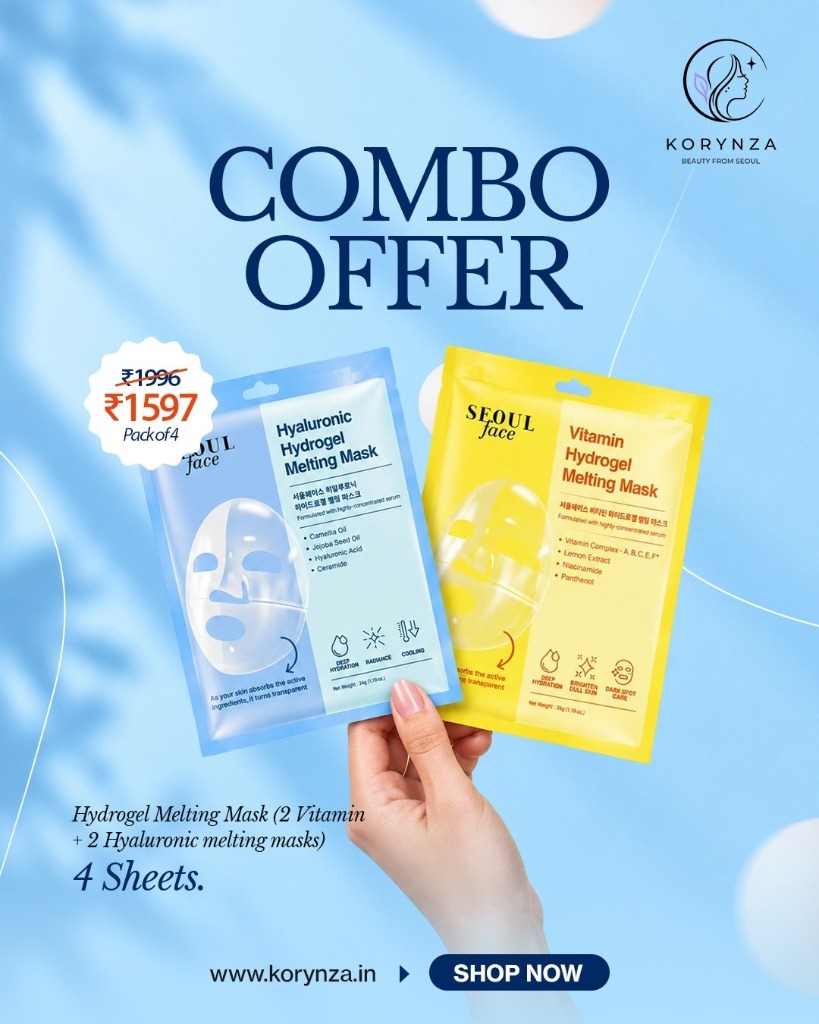 Korynza Facebook ad: Vitamin + Hyaluronic Glow Combo | ₹1,597