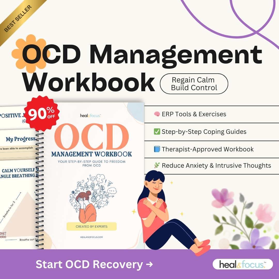 Heal & Focus Facebook ad: Manage OCD with Proven Tools, 90 % OFF