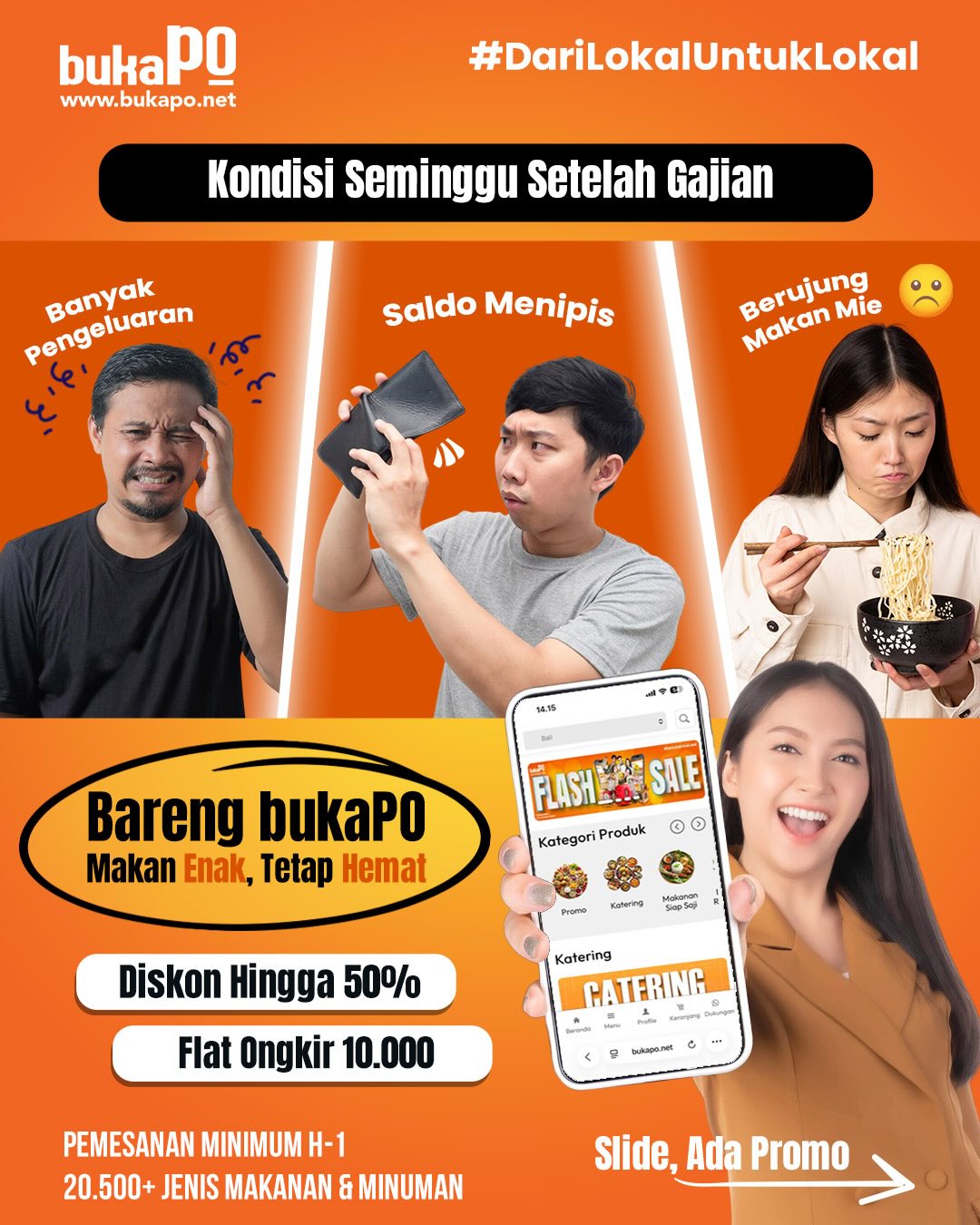 Bukapo Surabaya Facebook ad: Kondisi seminggu setelah gajian be like…