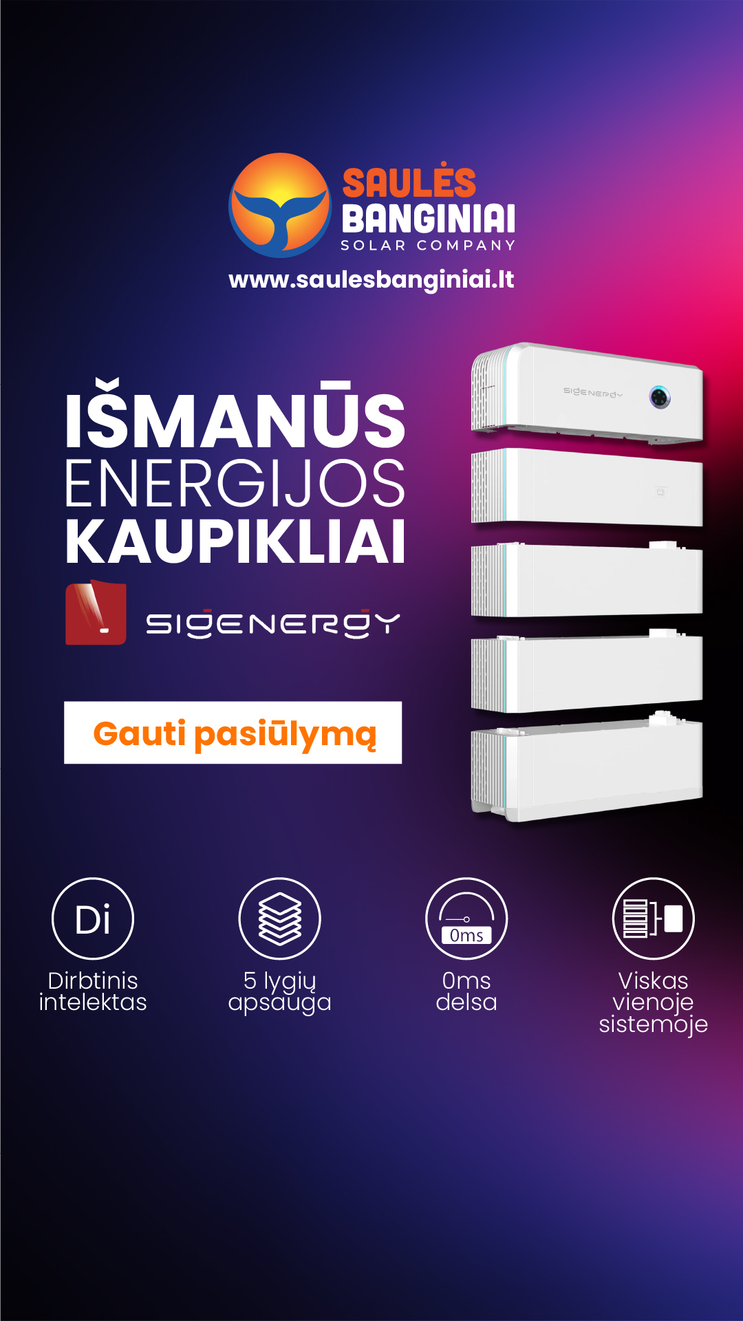 Saulės banginiai - Saulės elektrinės Facebook ad