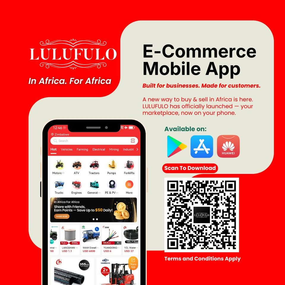 Y.Z.L Wholesalers Facebook ad: LULUFULO. ZIMBABWE`S NEW E-COMMERCE MOBILE APP FOR BUYERS…