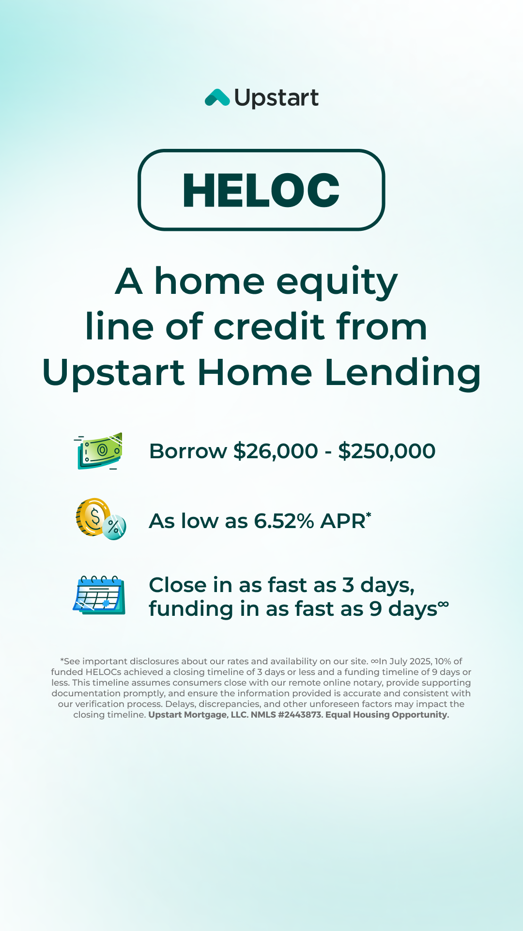 Upstart Facebook ad