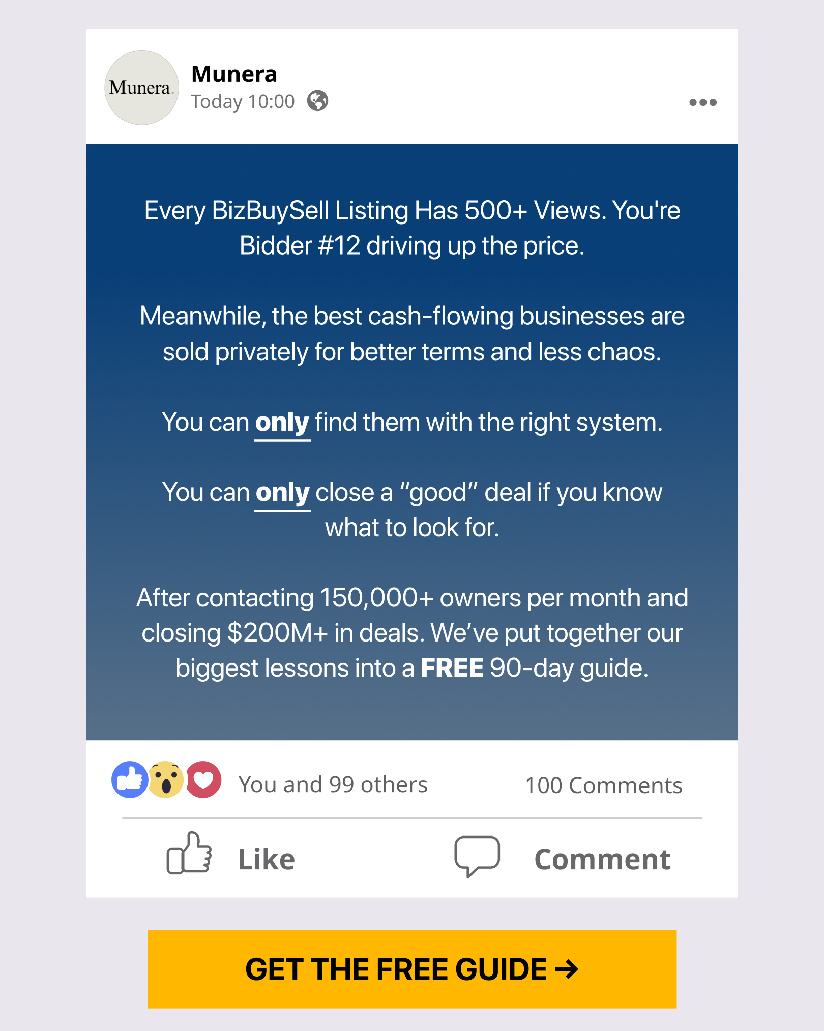 Munera Ventures Facebook ad