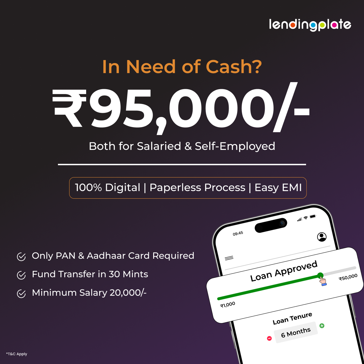 LP- Personal Loan Facebook ad: Quick Loans Up to ₹2.5 Lakh