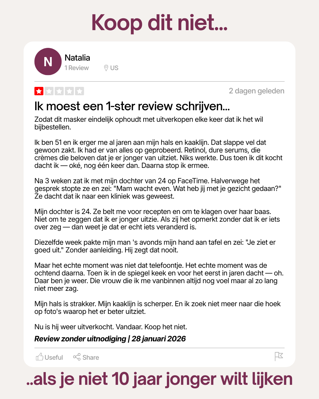 Kim Jonkers Facebook ad