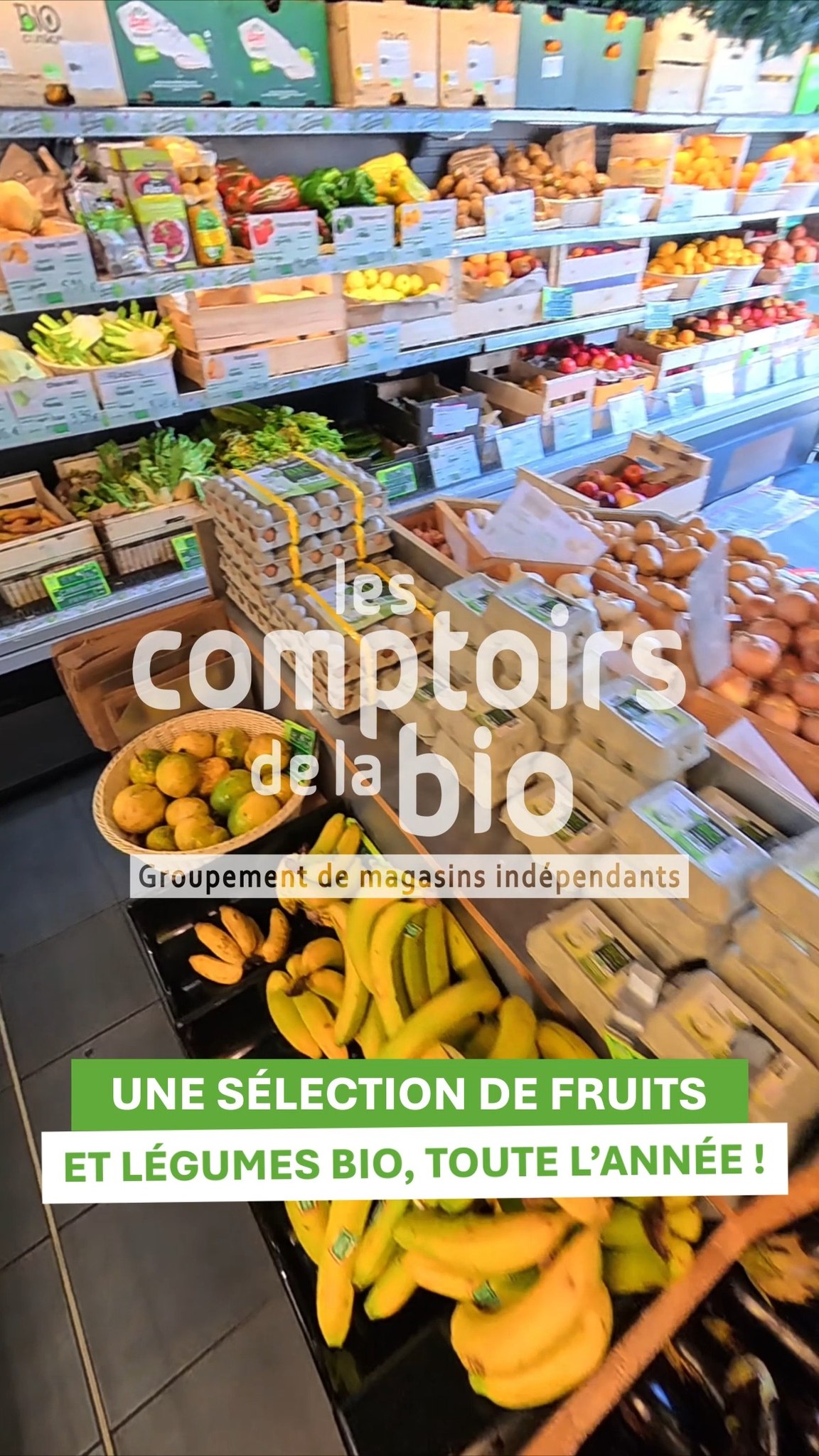Les comptoirs de la Bio Guadeloupe Facebook ad: Des fruits et légumes frais toute l’année!