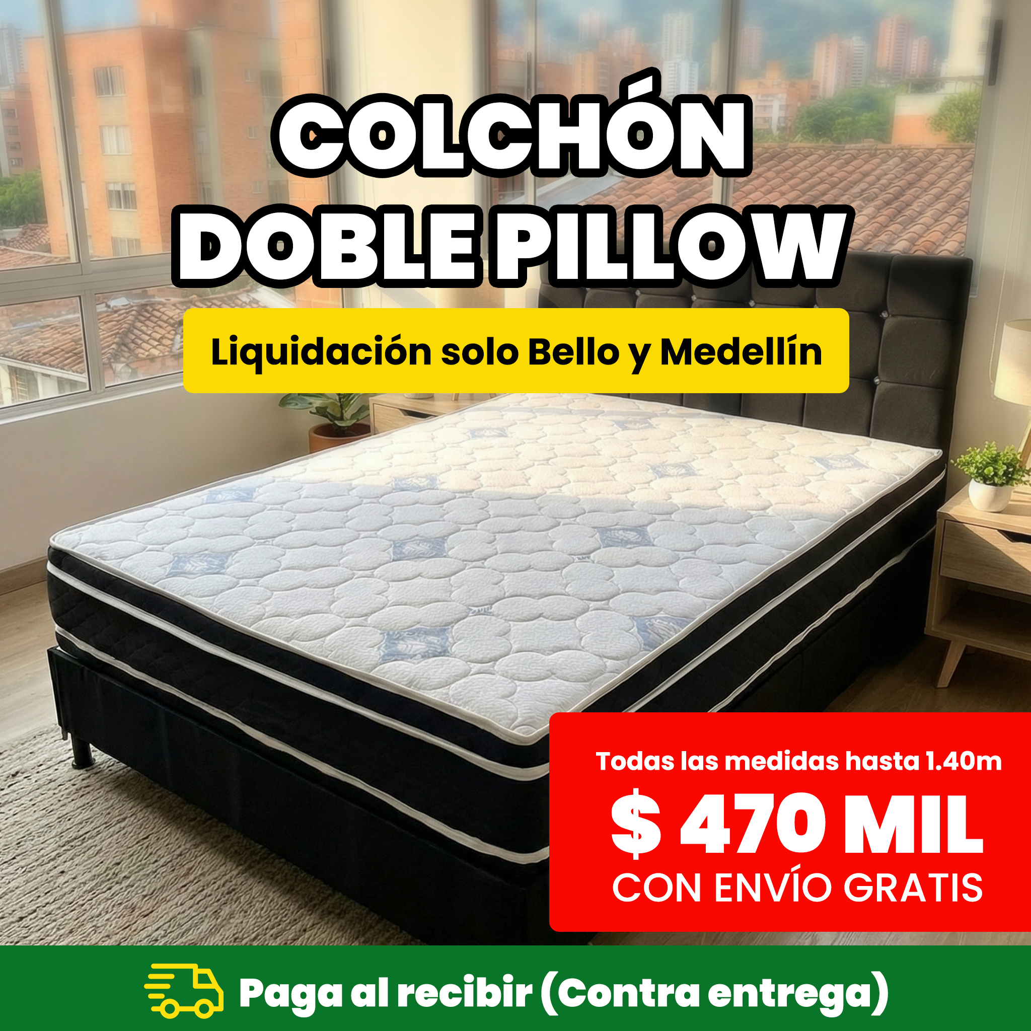 Hogar & Confort Facebook ad: Colchones Bello y Medellín