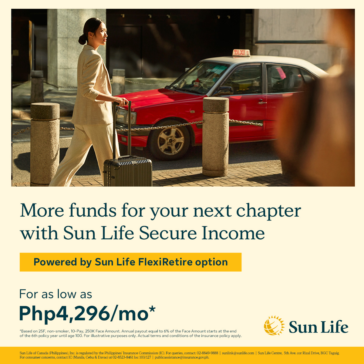 Sun Life Philippines Facebook ad: Retire like a Boss with highest payout rate