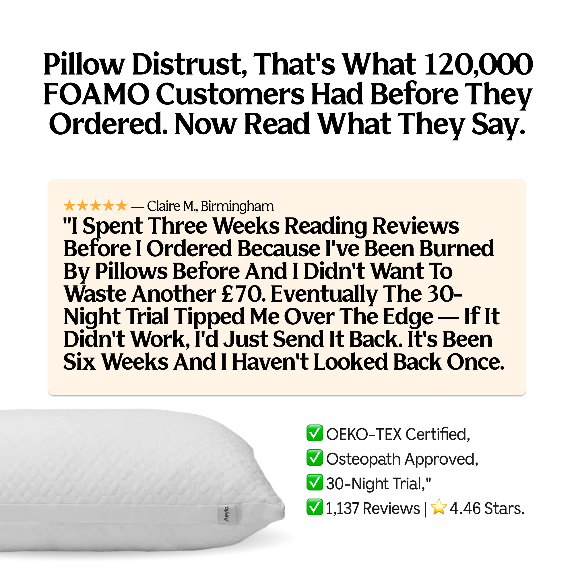 The Sleep Experts Facebook ad