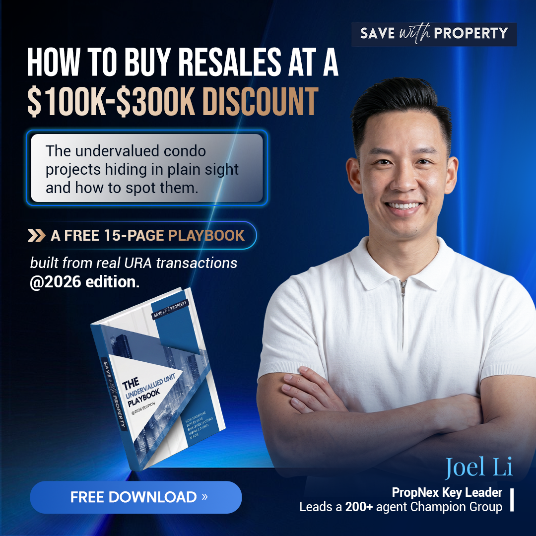 Joel Li: Save with Property Facebook ad: Save up to $300K with hidden condo deals