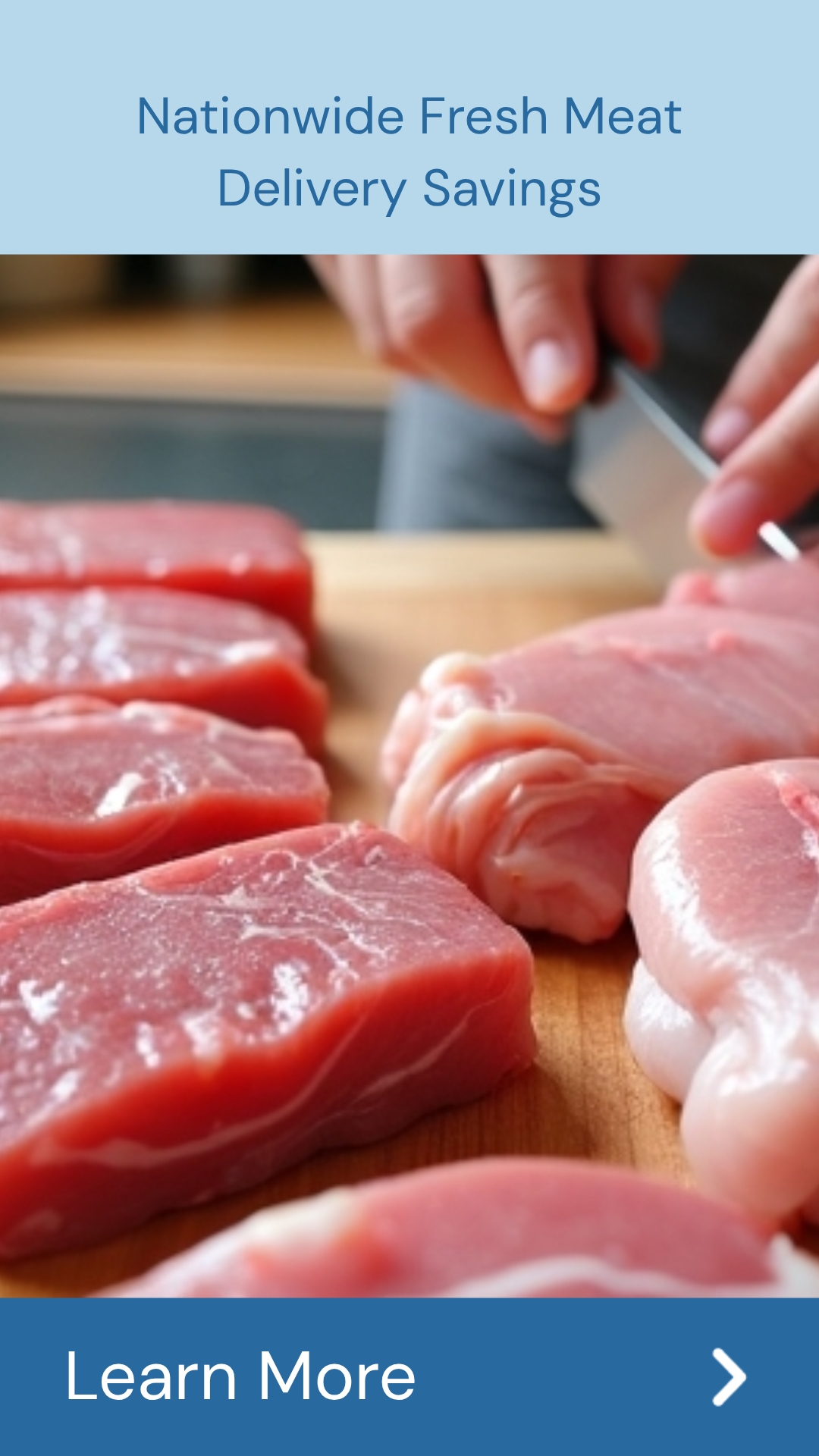 SmartSearches Threads Facebook ad: Nationwide Fresh Meat Delivery Savings!
