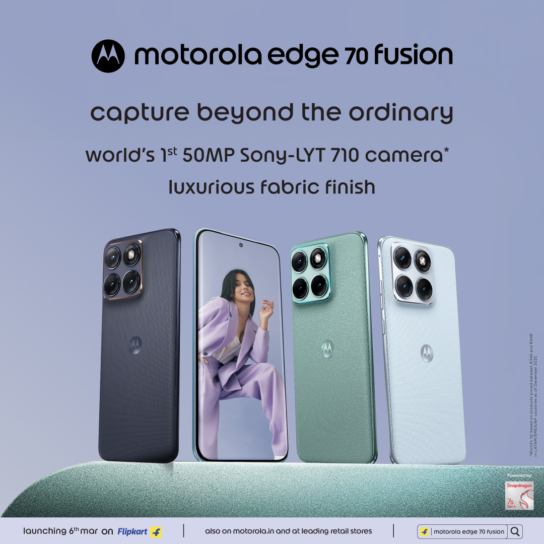 Motorola Facebook ad: Motorola Edge 70 Fusion | Launching 6th Mar