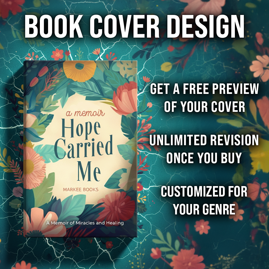 Markee Books Facebook ad: Get a FREE PREVIEW of your book cover