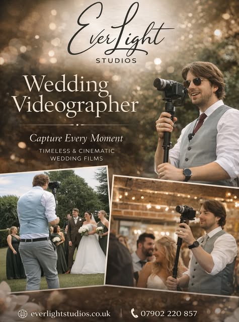 Everlight Studios - Cheshire Wedding Videography Facebook ad: Relive your wedding day for years to come.