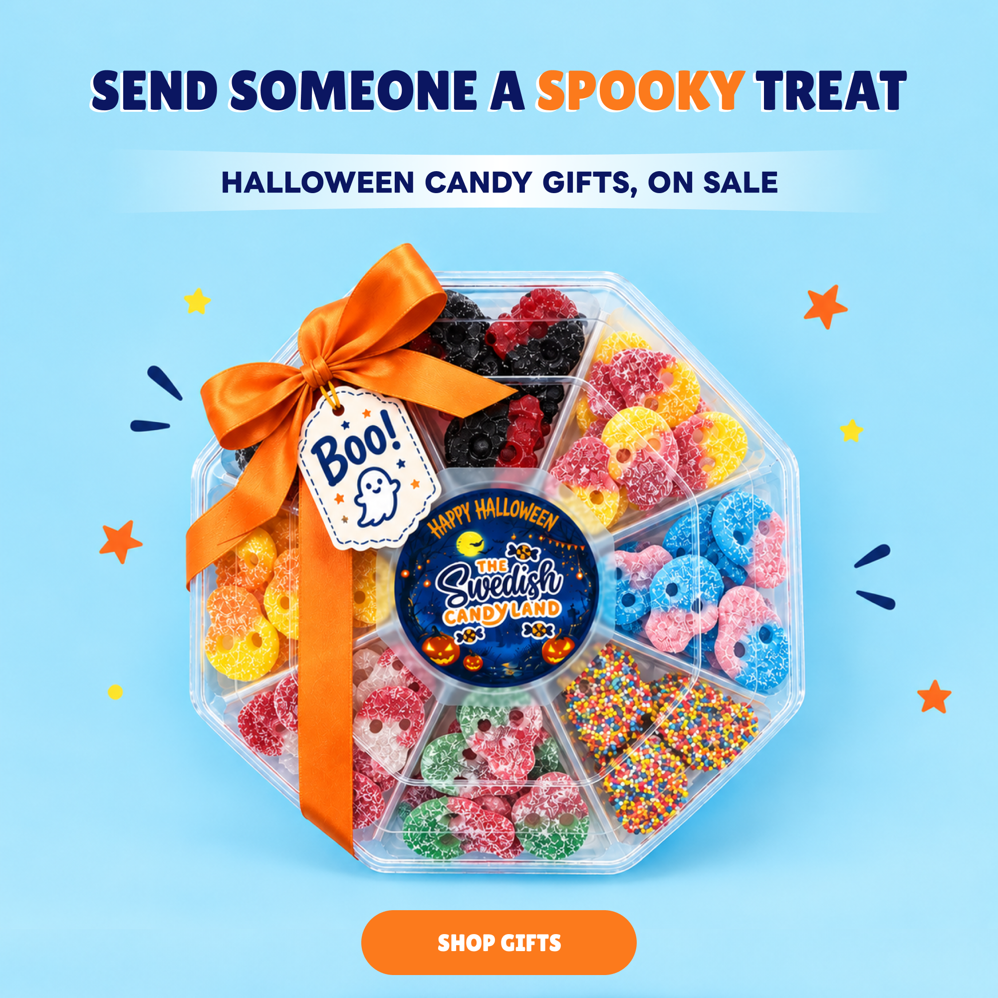 Swedish Candy Land Facebook ad: Save 10% or More on Spooky Favorites