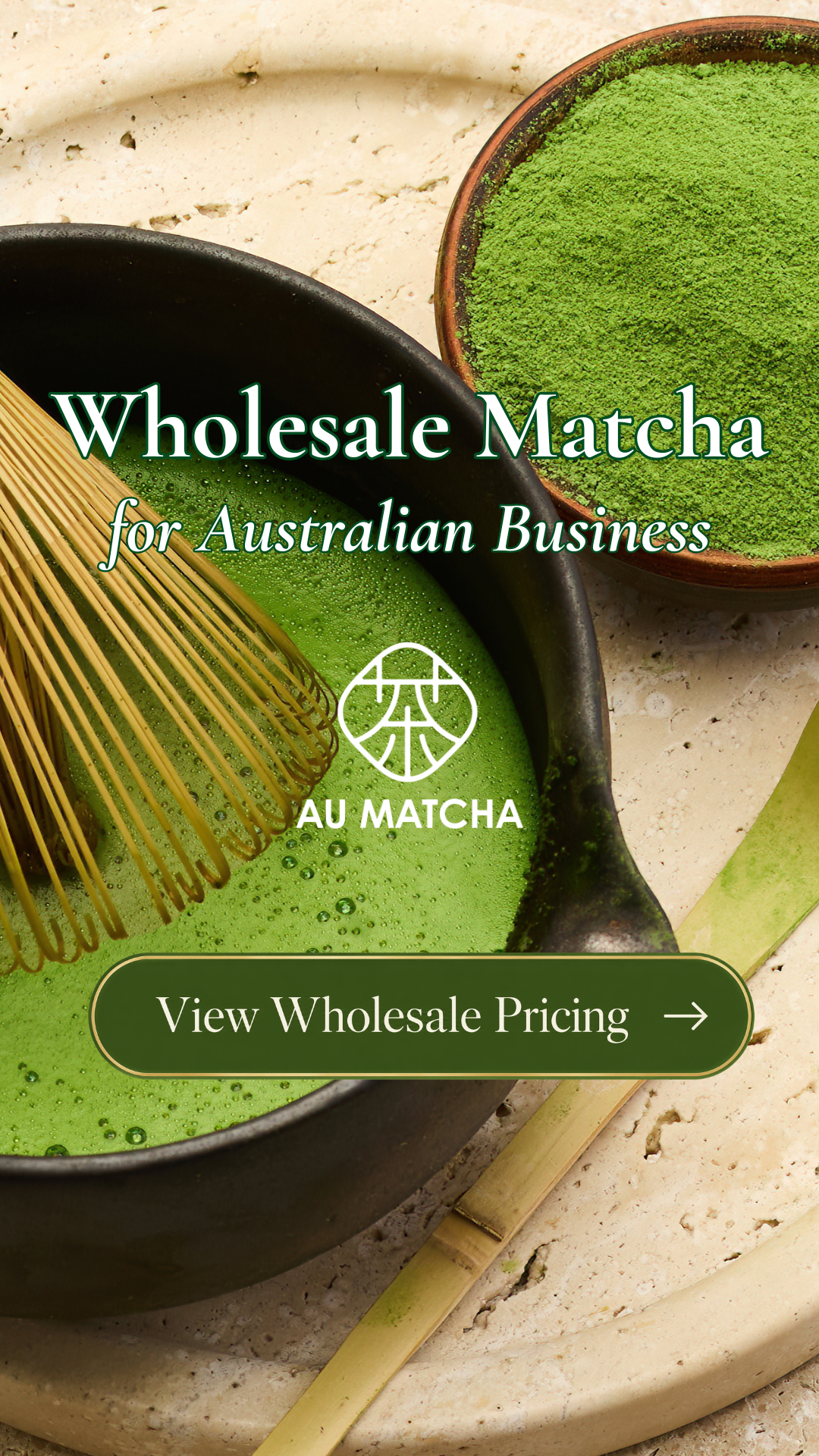 Aumatcha.com.au Facebook ad: Direct source from farmers.