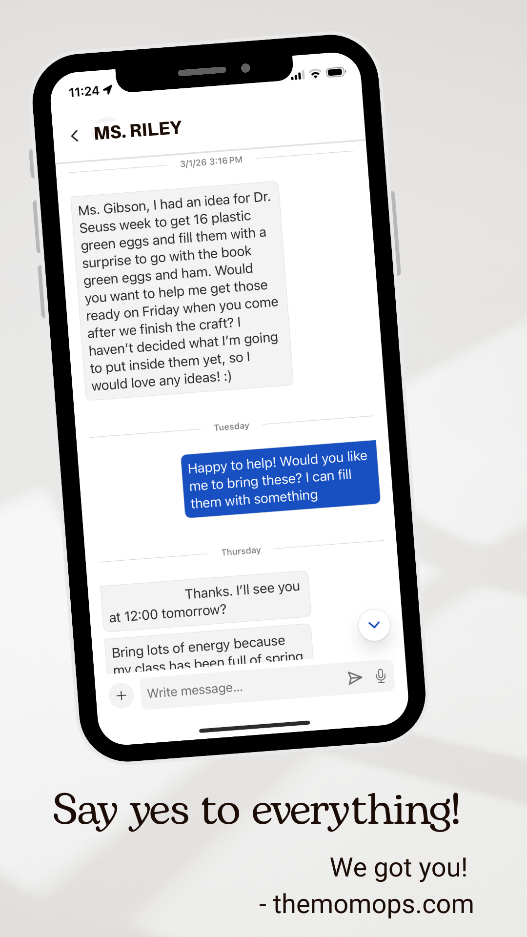The Mom Ops Facebook ad from Mar 15, 2026