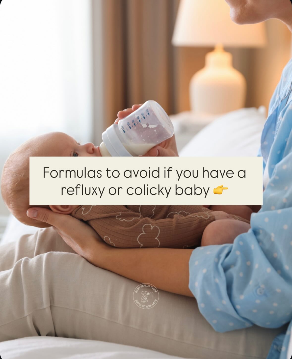 Baby Reflux Guide Facebook ad: Reflux isn’t fixed in a formula can.