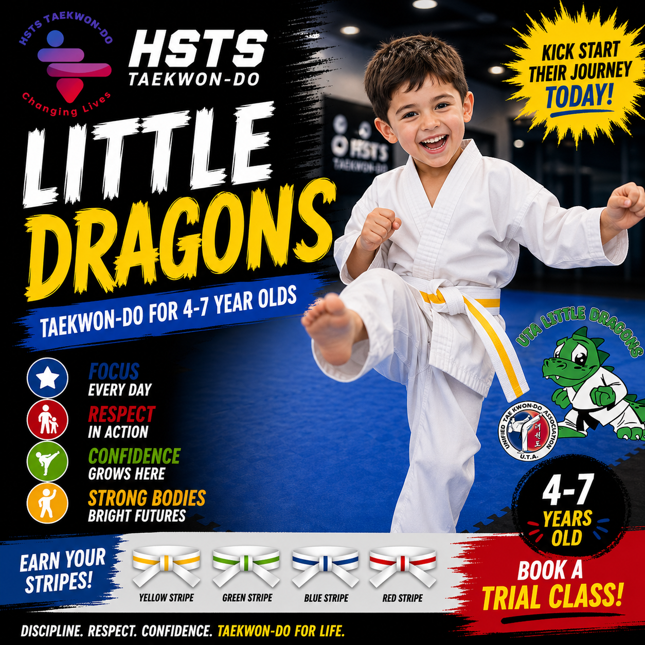 HSTS Taekwon-Do Facebook ad: Martial Arts for 4-7yrs