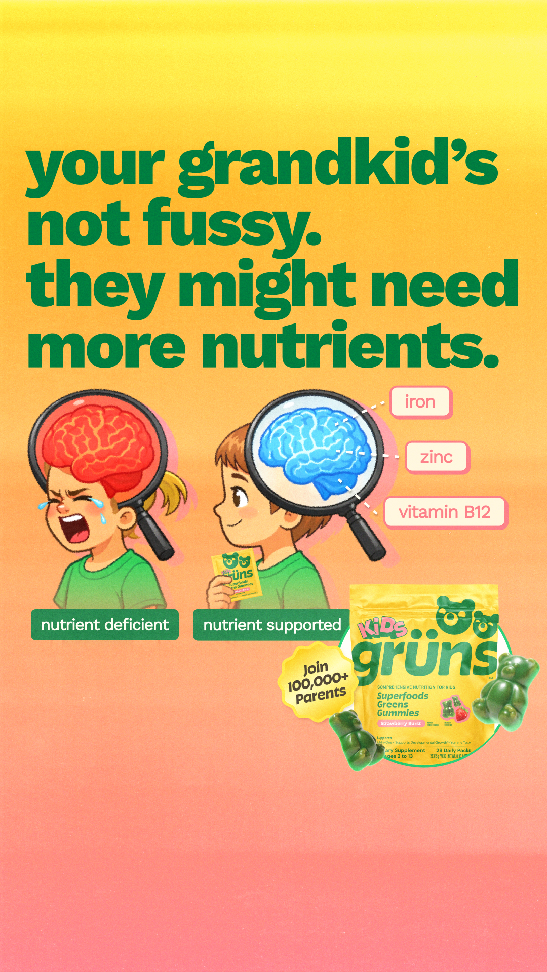 Grüns Kids Facebook ad