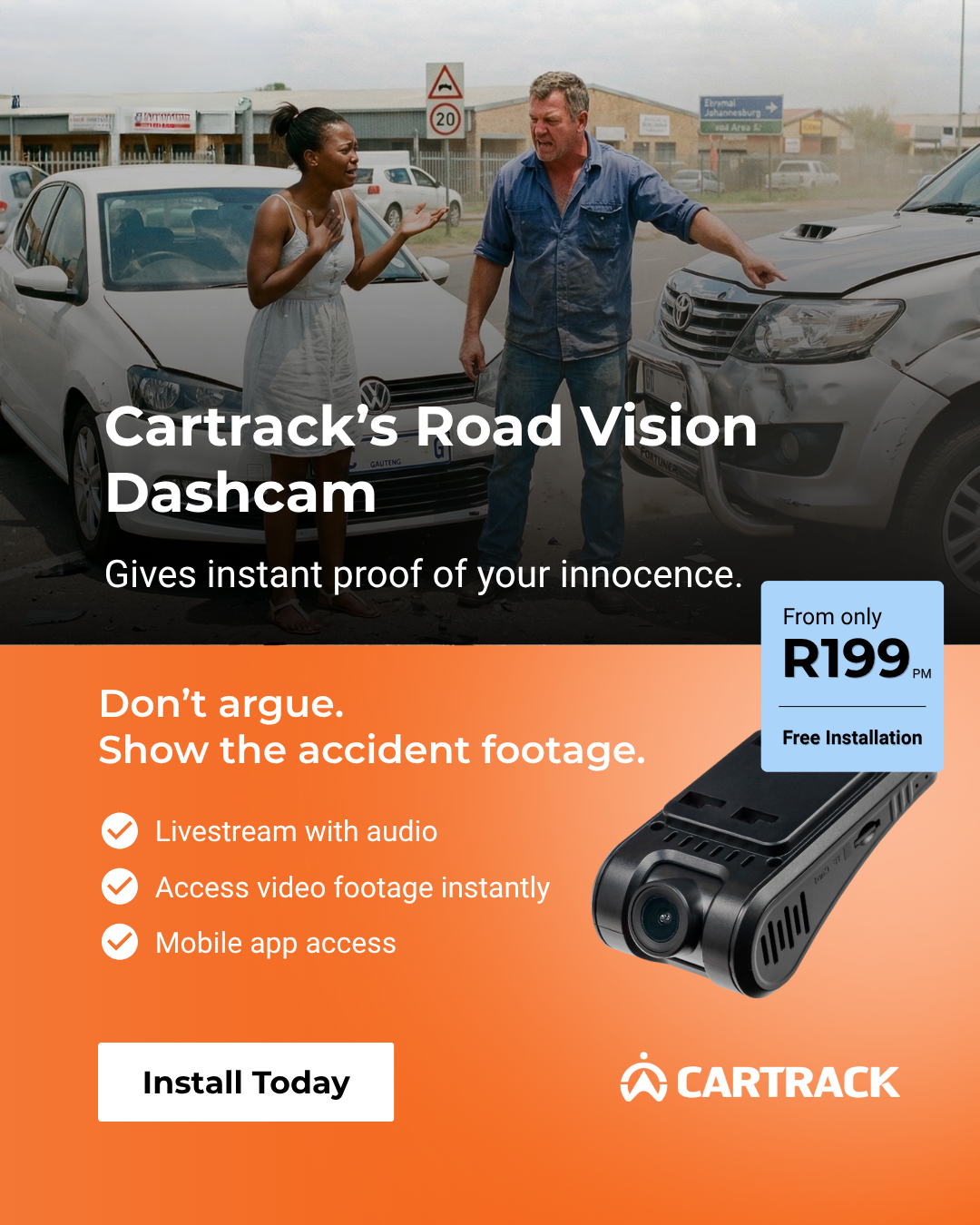 Cartrack Dashcams - ZA Facebook ad