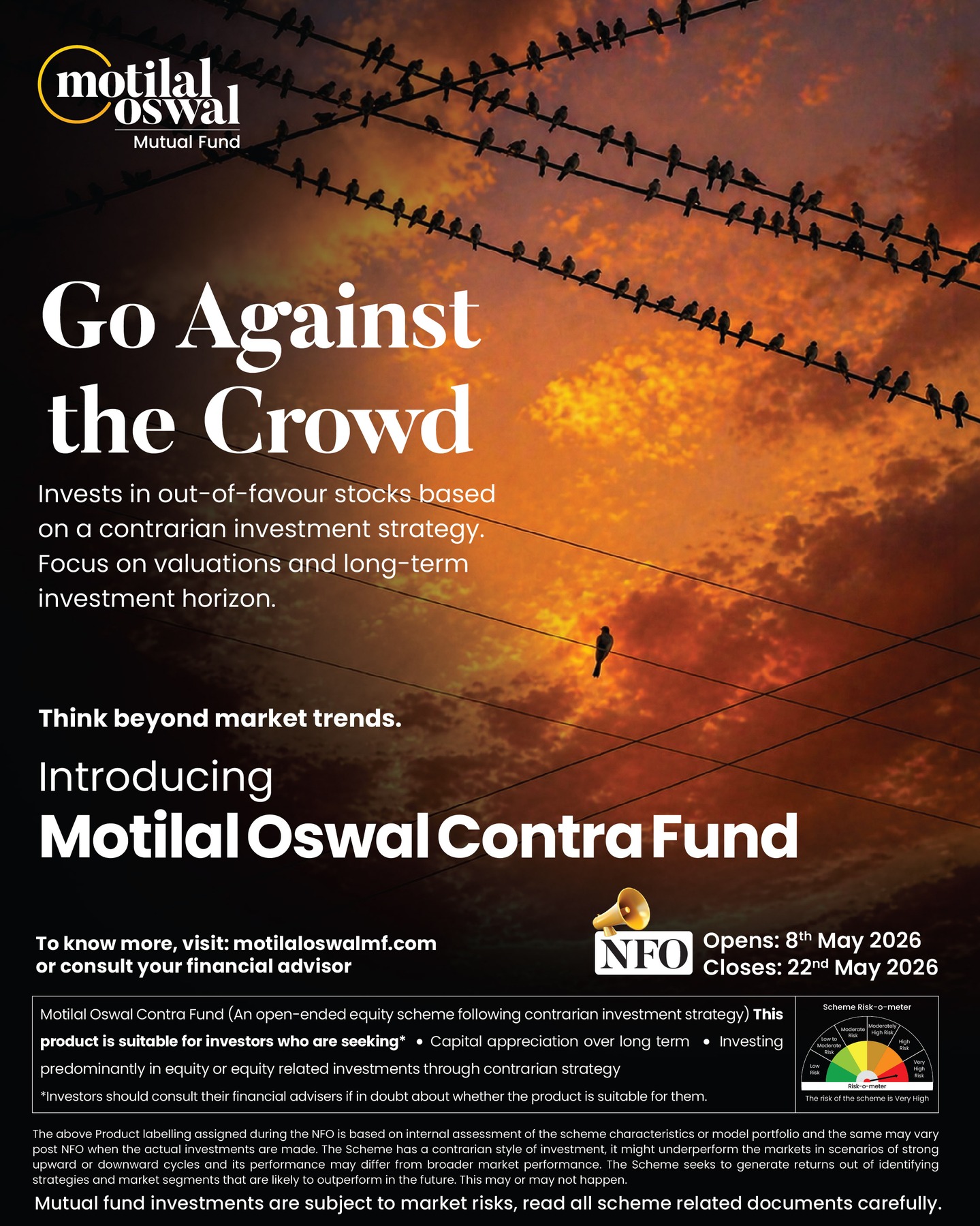 Motilal Oswal Asset Management Company Ltd. Facebook ad: When market trends prevail, contrarian opportunities may…