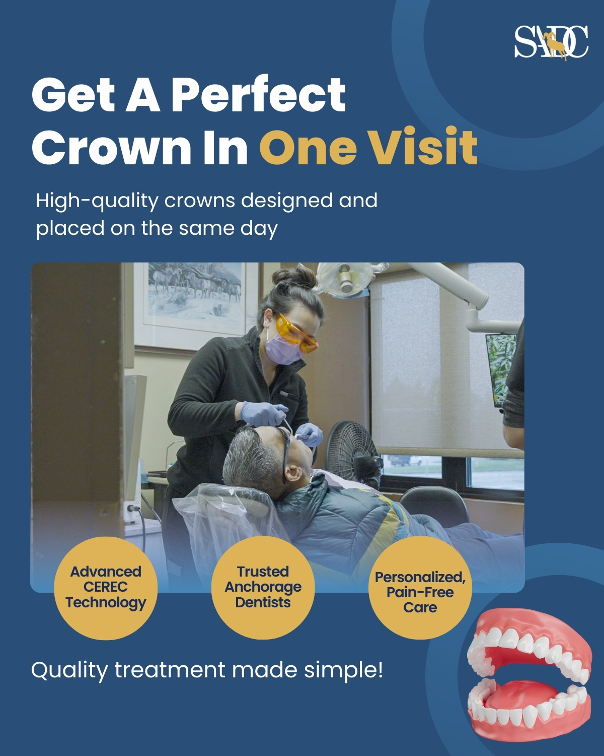 South Anchorage Dental Center Facebook ad: Restore Your Smile Today