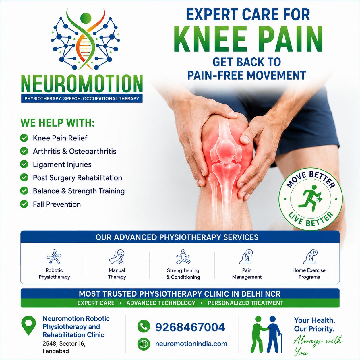 NeuroMotion Facebook ad: Every step, stretch, and movement matters.
