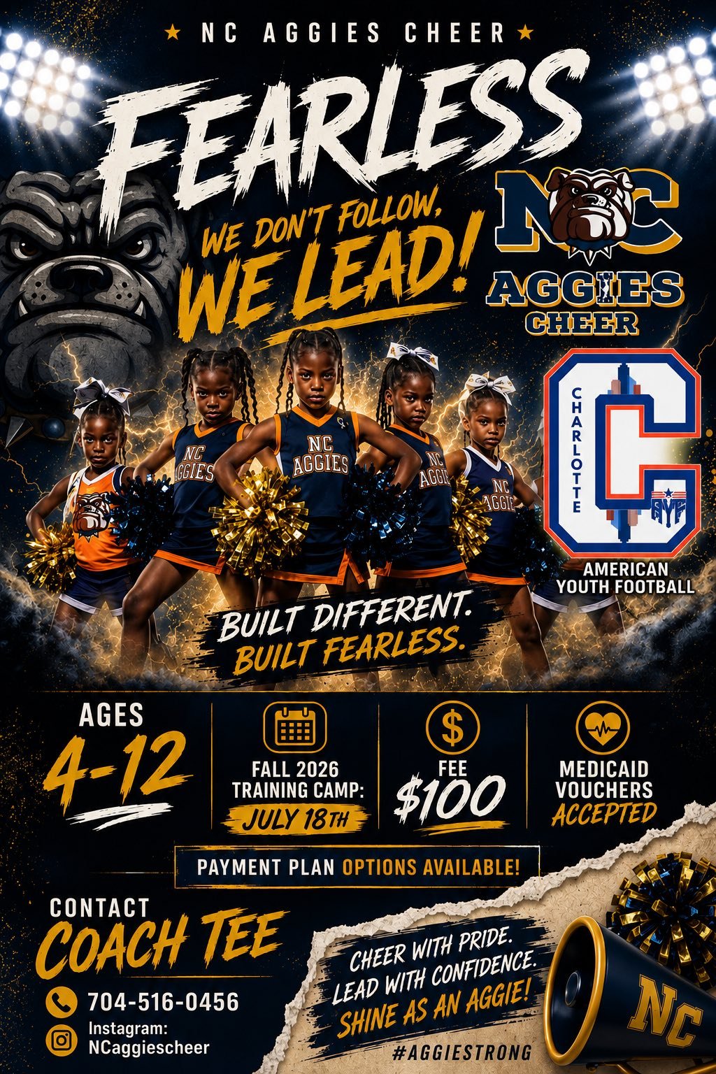 N.C. Youth Football Academy Facebook ad: REGISTRATION INFORMATION FALL 2026