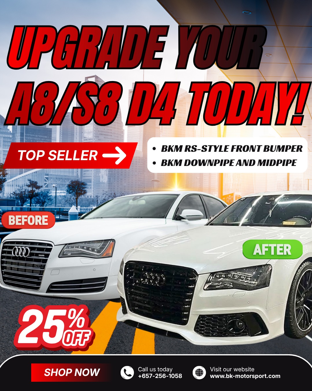 BK-Motorsport Facebook ad: ELEVATE YOUR AUDI A8 / S8 D4.0 |…
