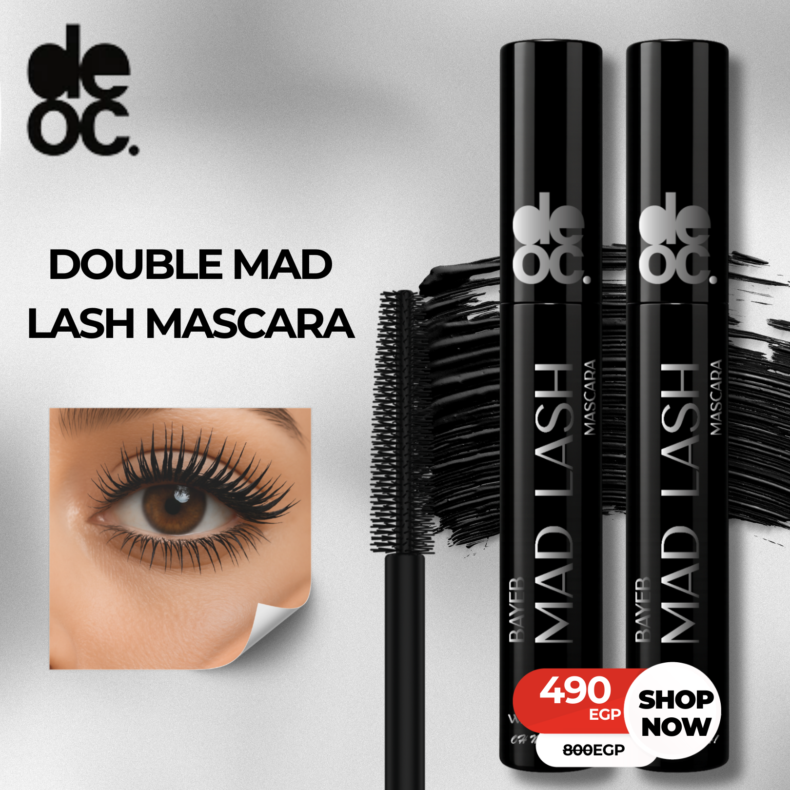 deoc. Facebook ad: Mad lash, mad volume!