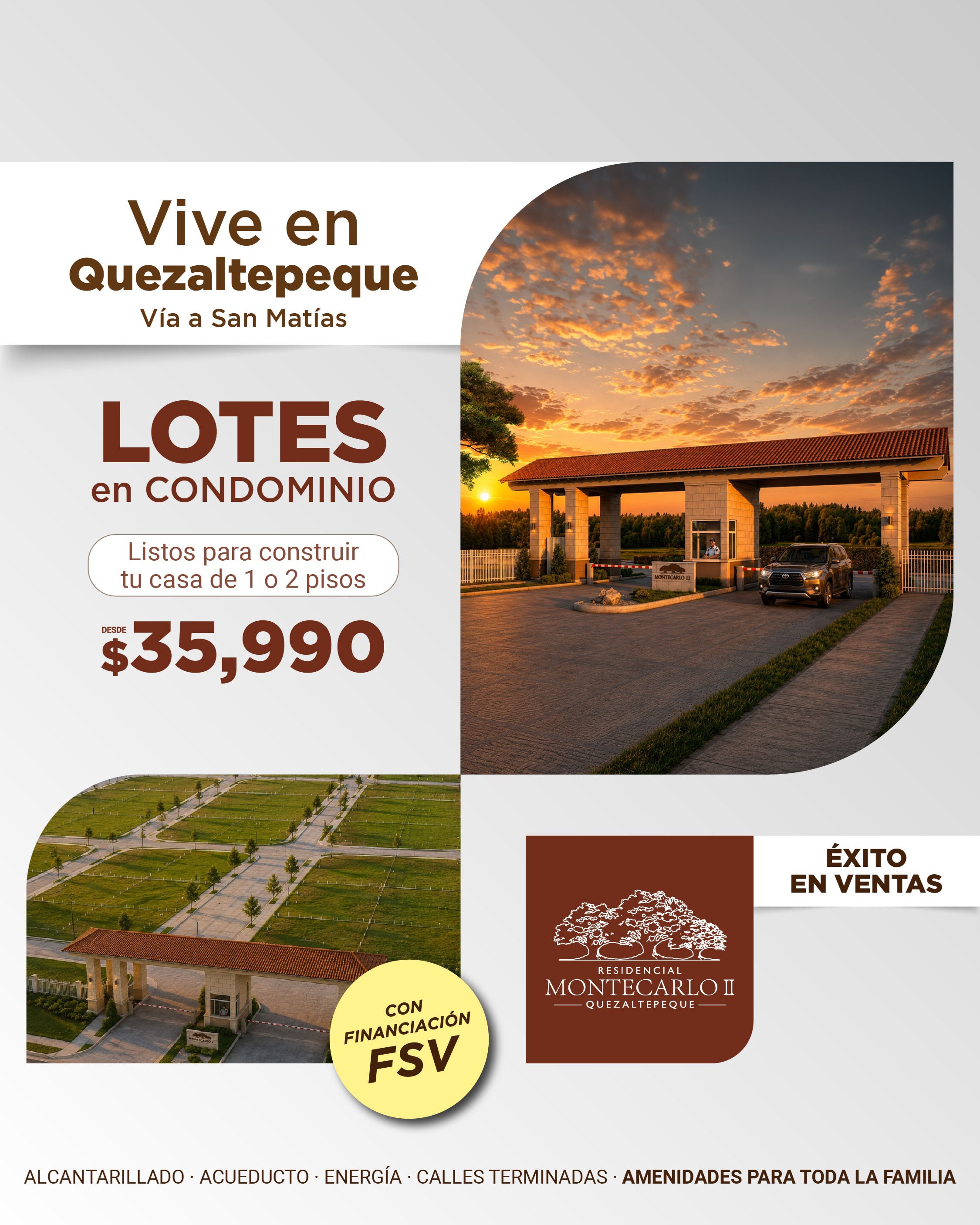 Grupo Uno El Salvador Facebook ad: LOTES EN CONDOMINIO en Quezaltepeque ¡Listos para construir…