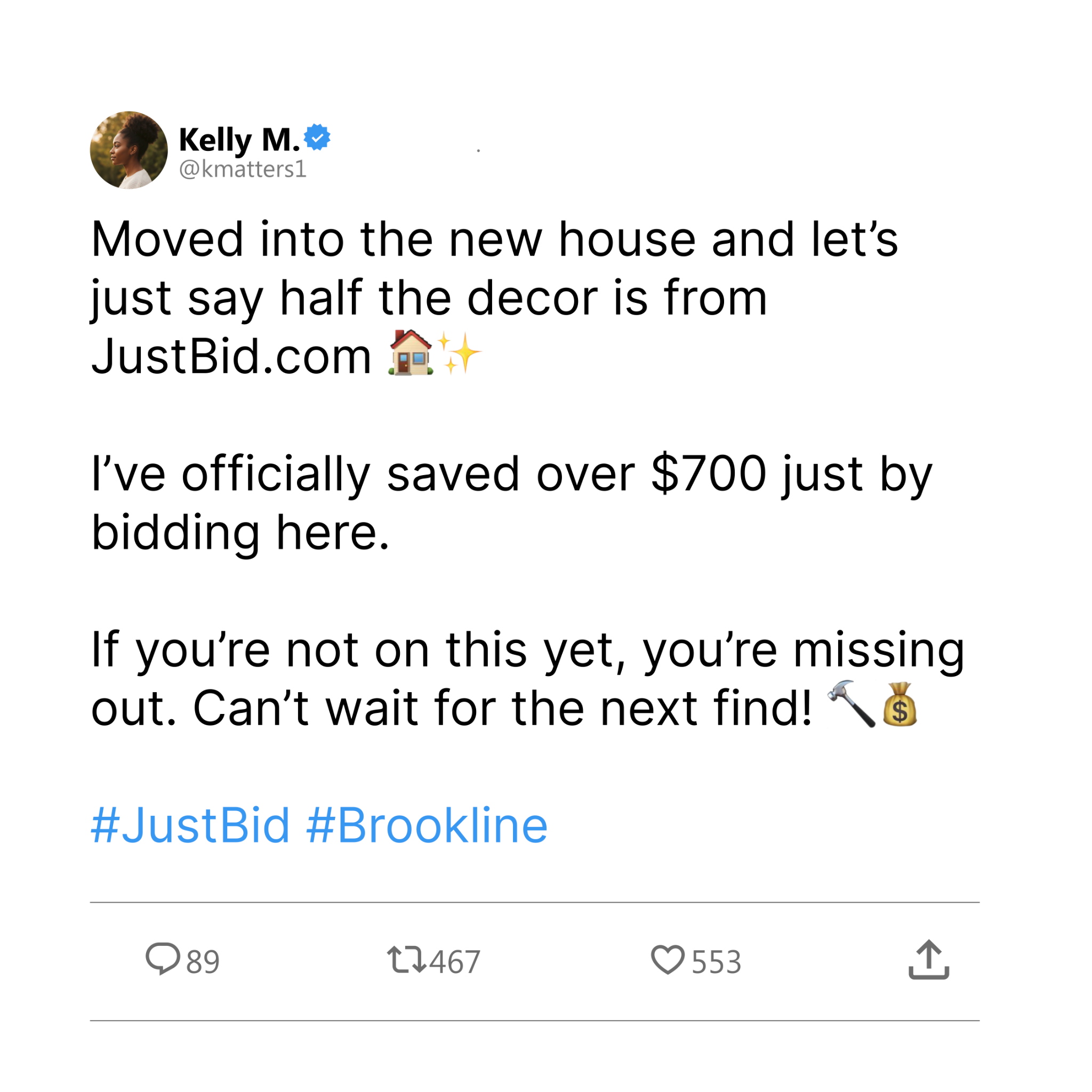 Justbid.com Facebook ad