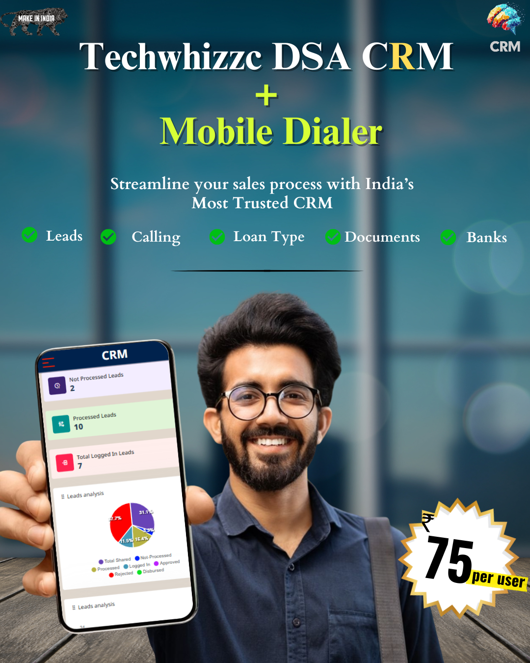 Techwhizzc - Digital marketing agency Facebook ad: All-in-One DSA CRM with Mobile Dialer