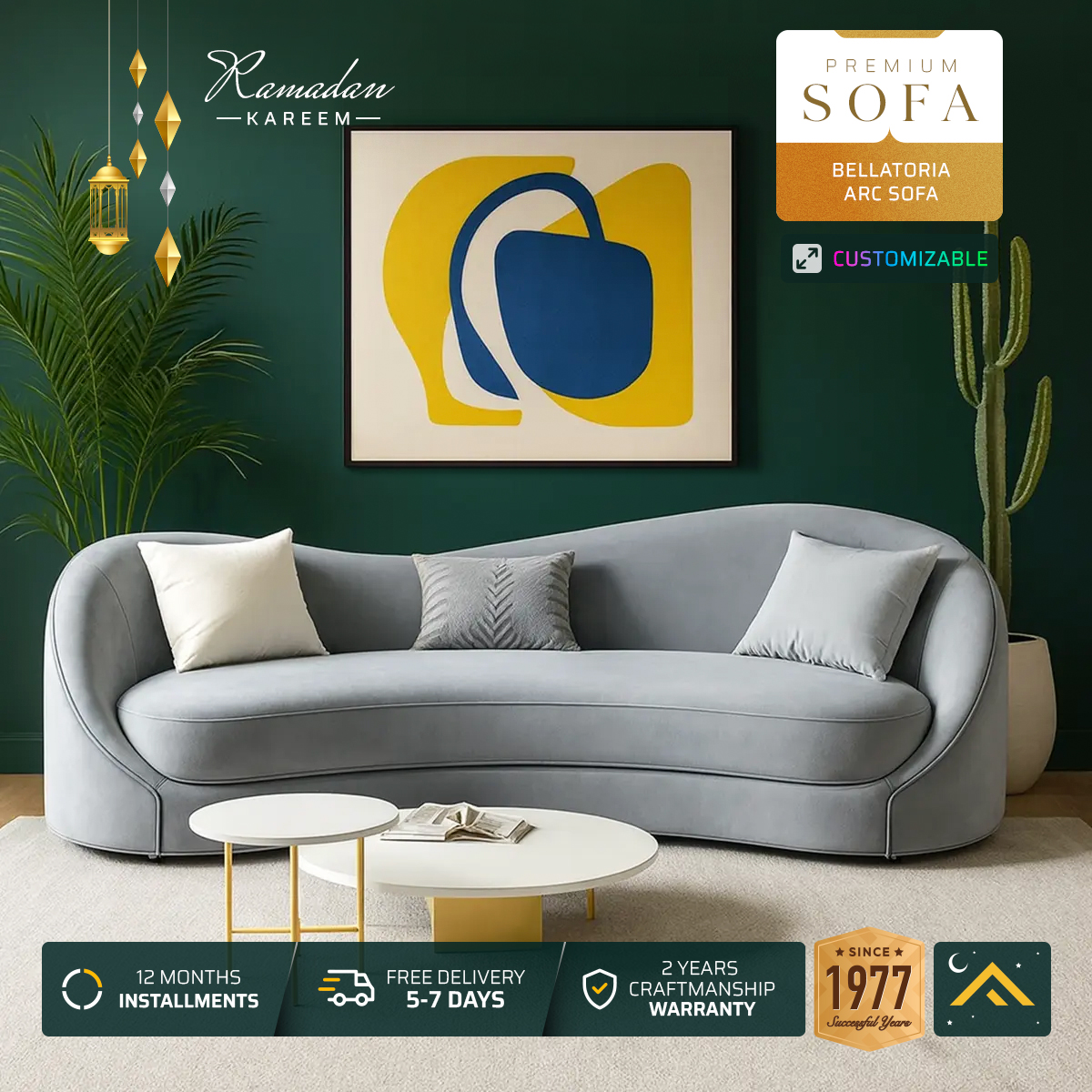 Asghar Furniture Facebook ad: Find a sofa that suits your style and…