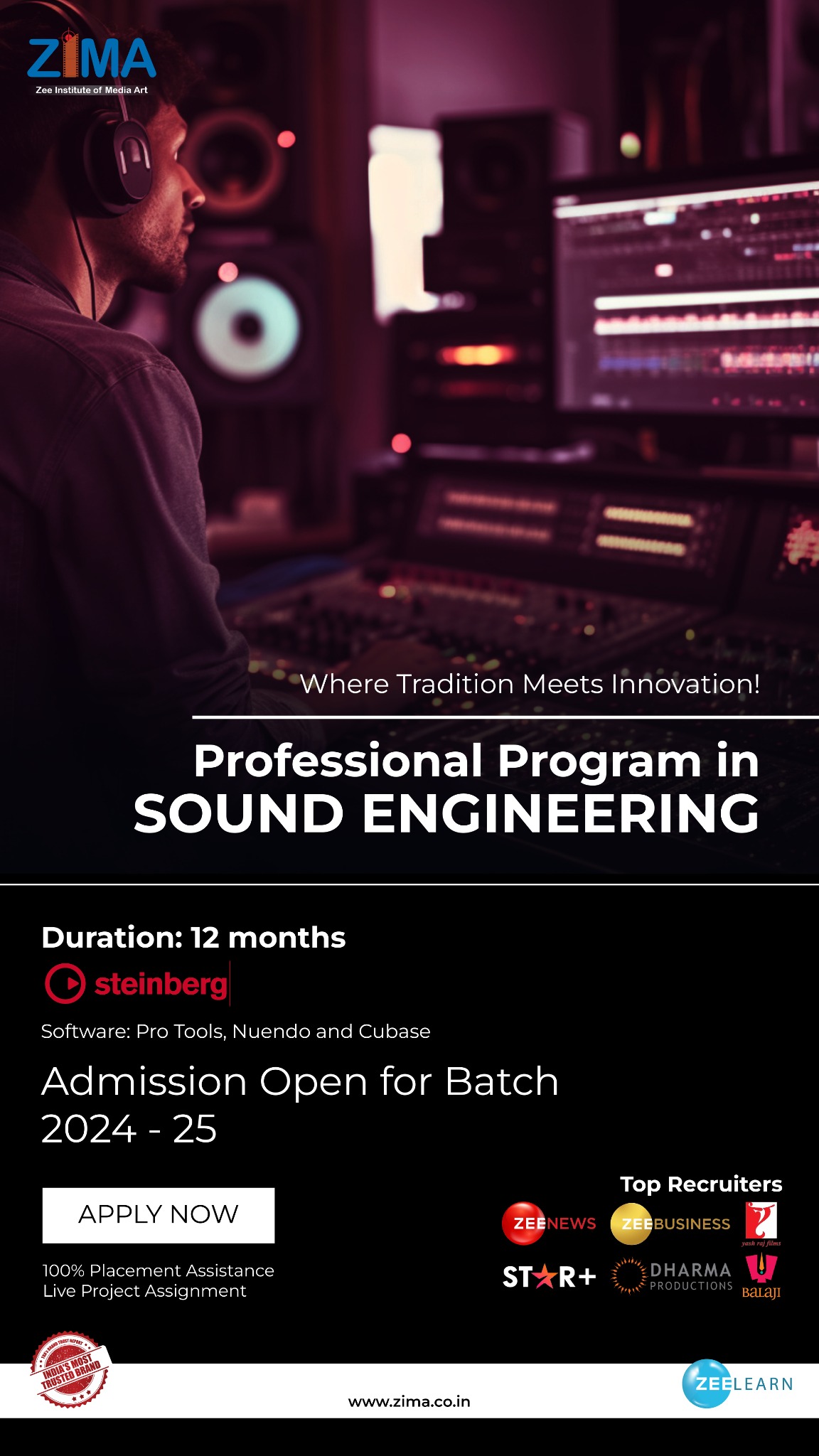 Zee Institute of Media Arts - ZIMA Facebook ad from Sep 26, 2025