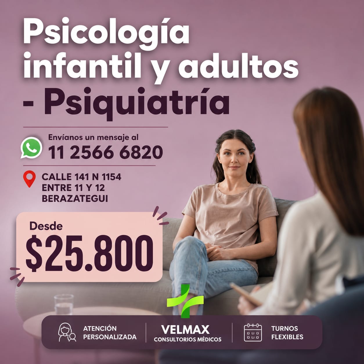 Velmax Salud Berazategui Facebook ad: Chatea con nosotros