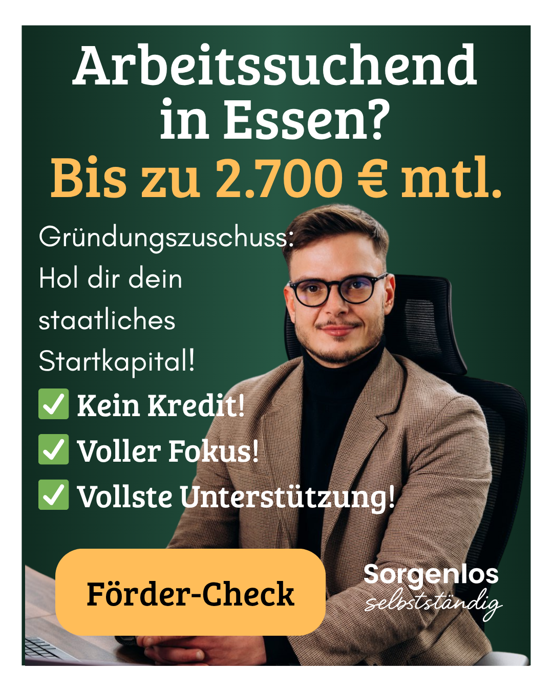 Sorgenlos Selbstständig Facebook ad: Du willst dich in Essen selbstständig machen? Hol dir bis…