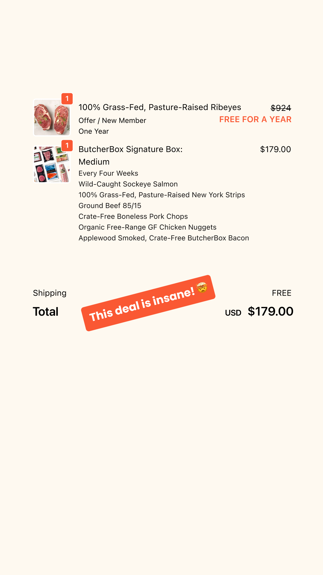 ButcherBox Facebook ad