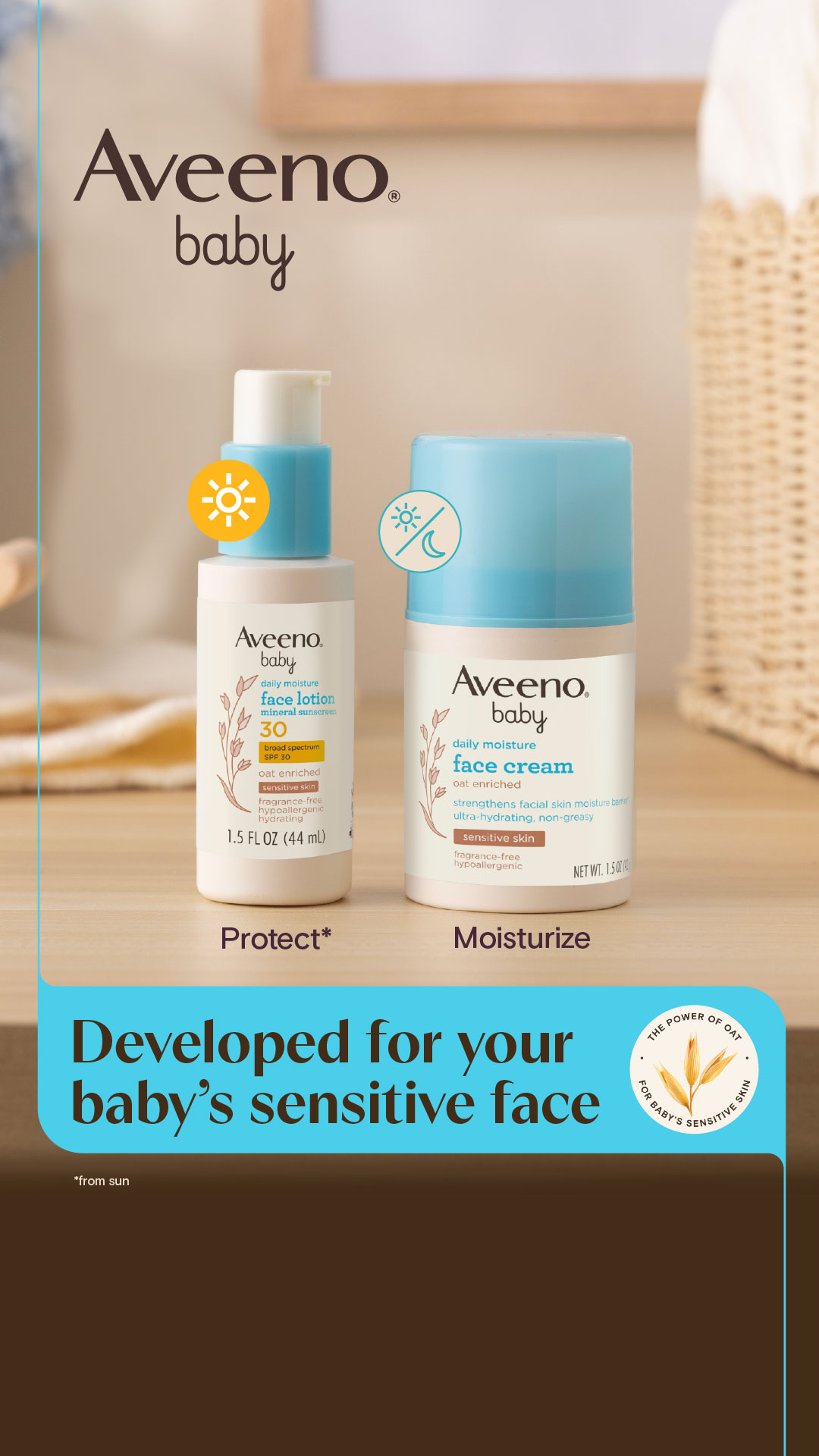 Aveeno Baby Facebook ad from Jul 9, 2026