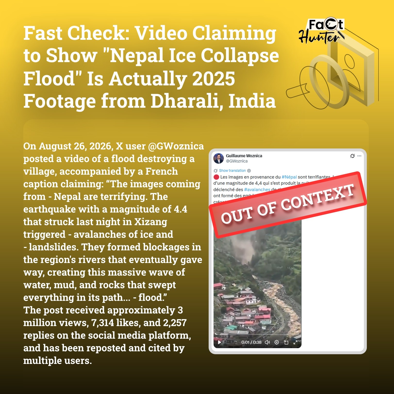 Fact Hunter Facebook ad: Fast Check: Nepal flood video is 2025 India…