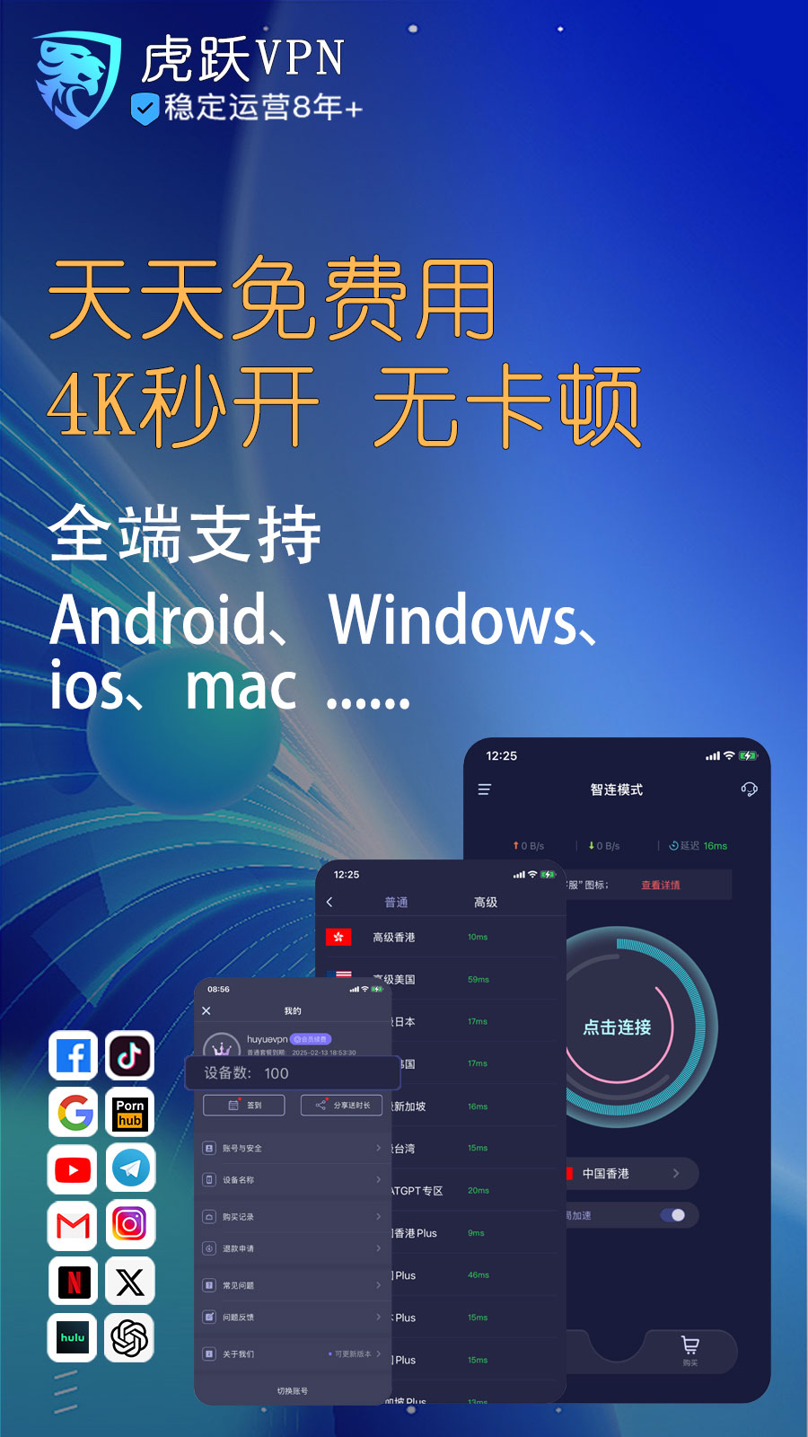 虎跃vpn Facebook ad from Mar 2, 2026