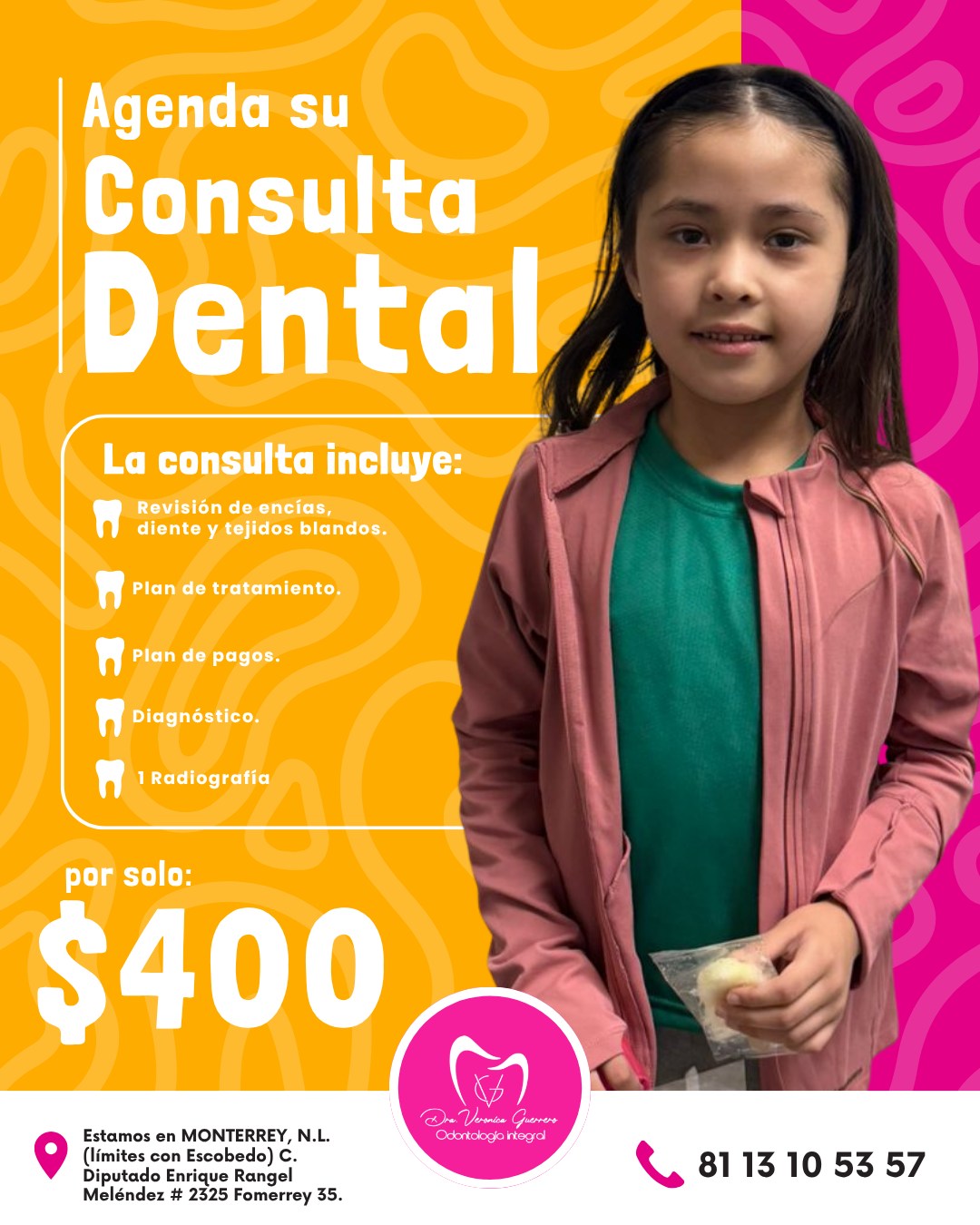 Dra. Veronica Guerrero. Odontología Integral - Monterrey Facebook ad: ¿Sabías que la primera visita al dentista no…