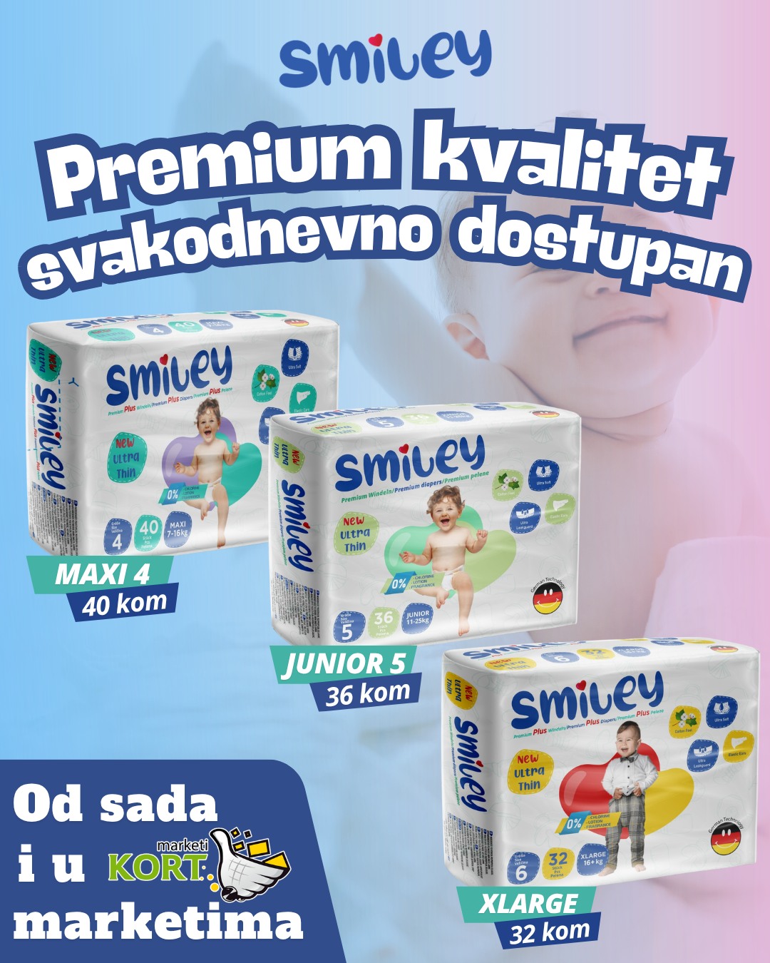 Smiley premium Plus pelene za bebe Facebook ad: Smiley Premium Plus dječije pelene već su dostupne…